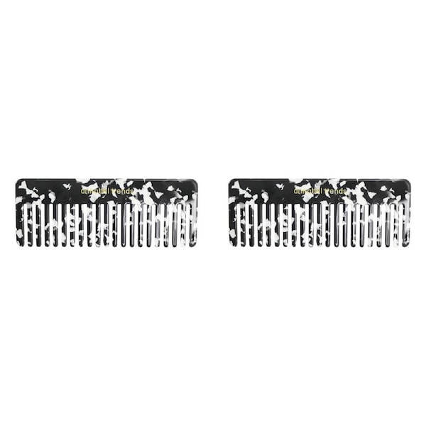 2PK Annabel Trends Tamed Hair Comb Rectangle Women's Accessory 15cm Black/White