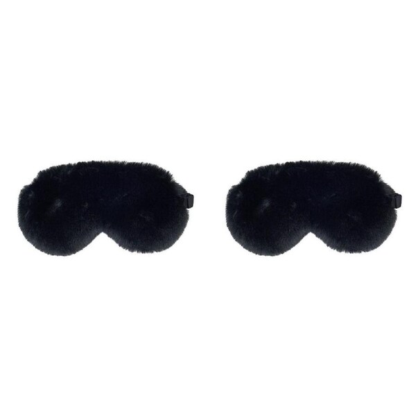 2PK Annabel Trends Sleeping Eye Mask Blindfold Cover Eyeshade Cosy Luxe Black