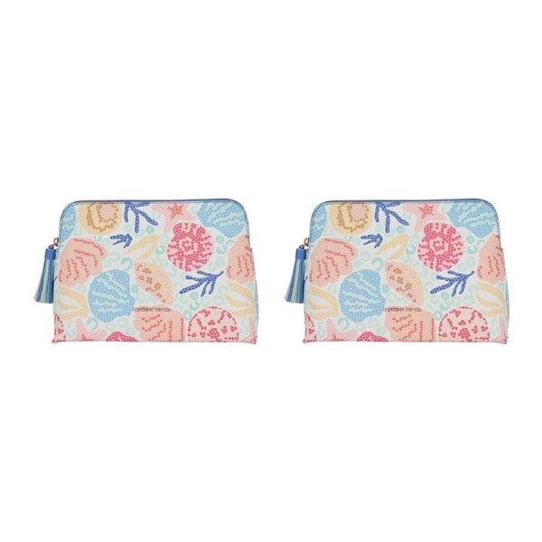 2PK Annabel Trends Vanity Bag Women Cosmetic Case Large 25x18cm Shelly Beach