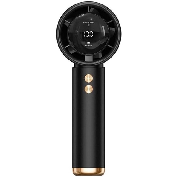 Compact Handheld Turbo Fan with Convenient USB Charging Black