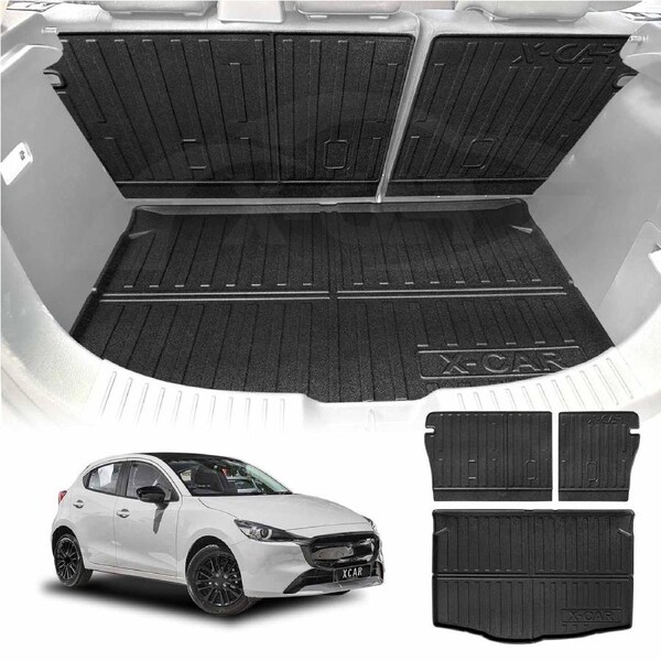 Boot Liner Back Seat Protector for Mazda 2 Hatch 2014-Onwards DJ Series All Weather Heavy Duty Cargo Car Trunk Kick Mats