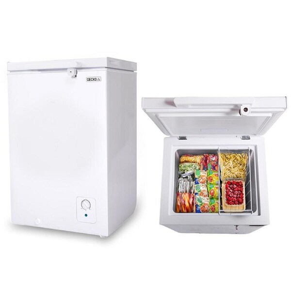 GECKO 100L Portable Chest Freezer, 12V/24V/240V for Motorhome and Caravan, White