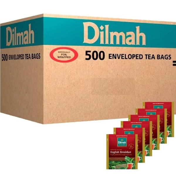 Dilmah Premium English Breakfast Individually Wrapped Tea Ceylon Bags Envelope Packs Box 500
