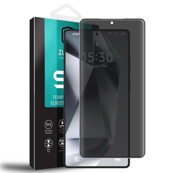 ZUSLAB Galaxy S25 Ultra Privacy Screen Protector Tempered Glass Case Friendly 9H Hardness Anti Spy for Samsung (2025)