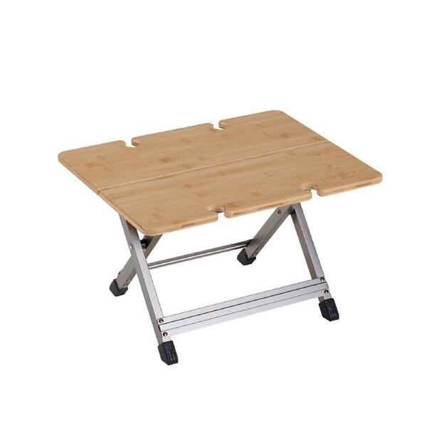 OZtrail Foldable Beach Table w/ Built-In Wine Glass Holders 43x33cm Brown