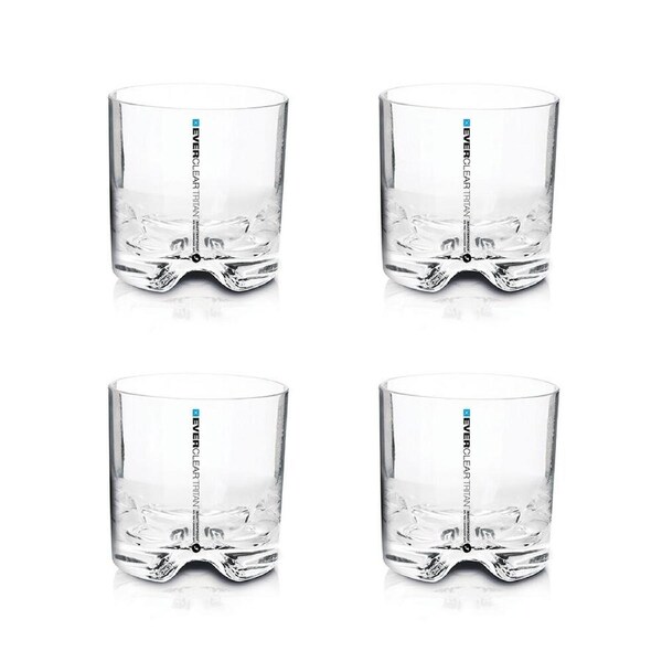 4pc Everclear Tritan Plastic Tumbler Party Cup Drinkware Set 350ml Clear