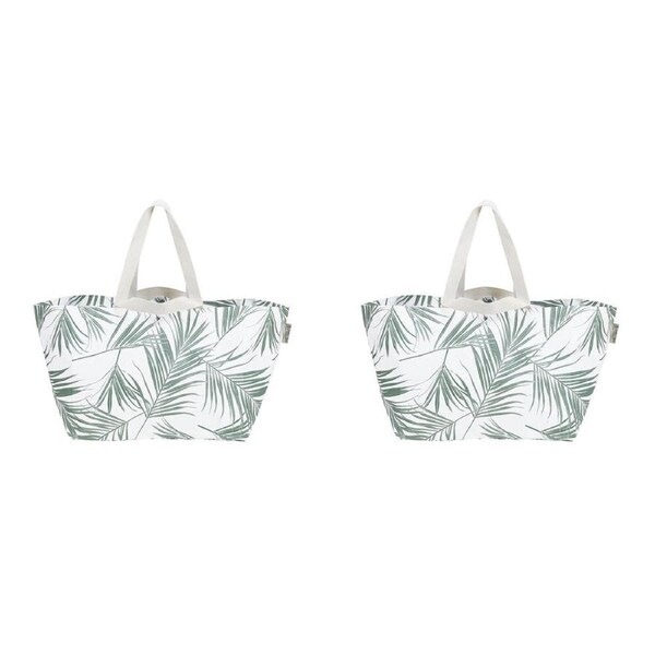 2PK OZtrail Womens Beach Tote Bag Summer Storage Carry 80x36cm Palm Cove Green