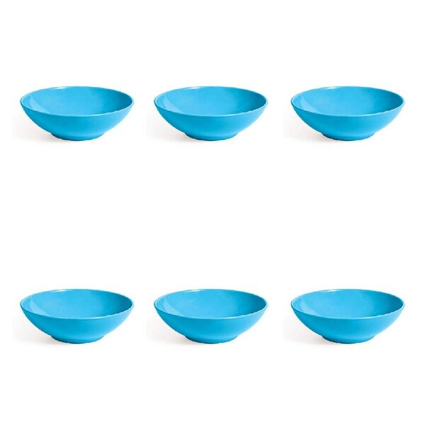 6PK Campfire Melamine Cereal Bowl Camping Breakfast Tableware Round 17cm Blue