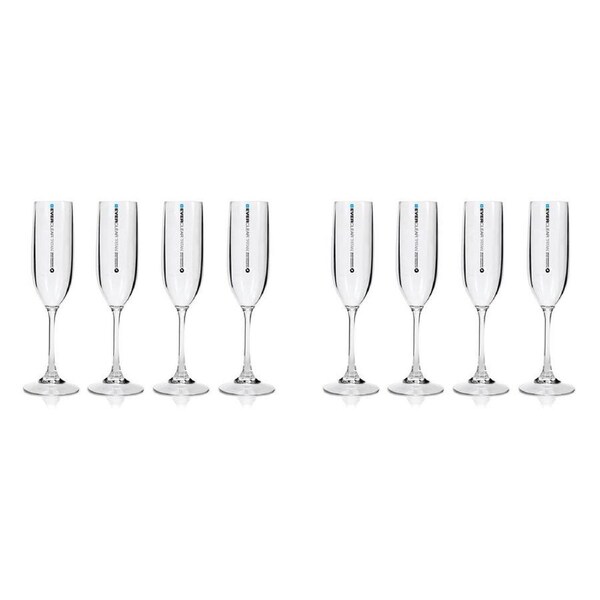 8pc Everclear Tritan Plastic Champagne Flute Party Drinkware Set 145ml Clear