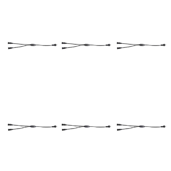 6PK OZtrail 12V LED 2-Way Outdoor/Camping Portable Splitter Power Cable Black