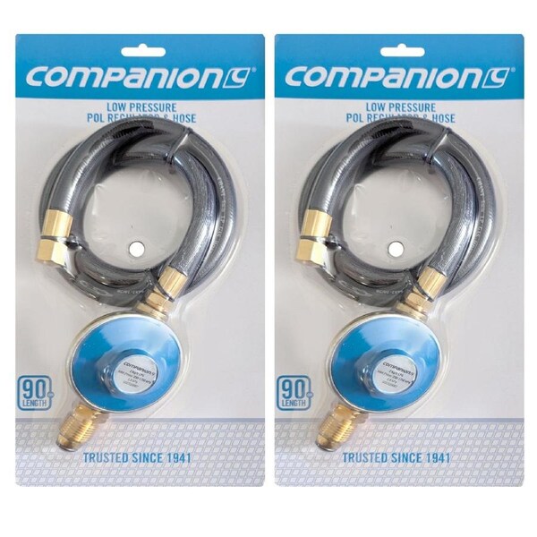 2PK Companion Hose Pol Gas Stove Regulator Fitting/Tube Accessory 1/4" Bsp 0.9M