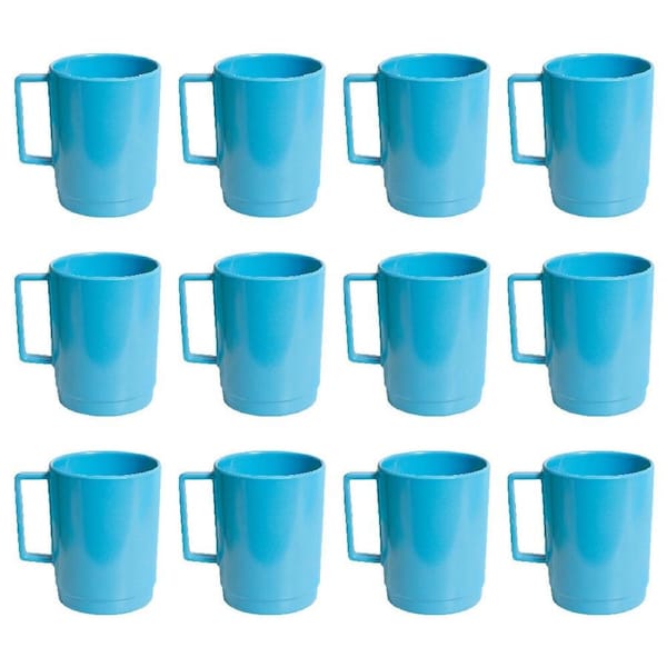 12PK Campfire Melamine Stackable Mug Cup Camping/Picnic Tableware 400ml Blue
