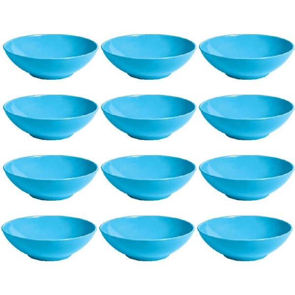 12PK Campfire Melamine Cereal Bowl Camping Breakfast Tableware Round 17cm Blue