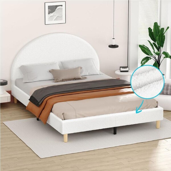 ALFORDSON Bed Frame Arched Base White King