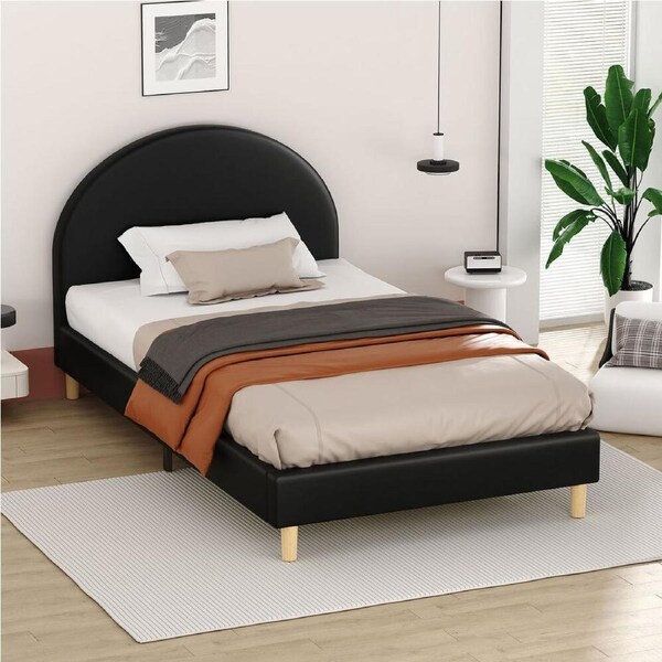 ALFORDSON Bed Frame Arched Base Black King Single