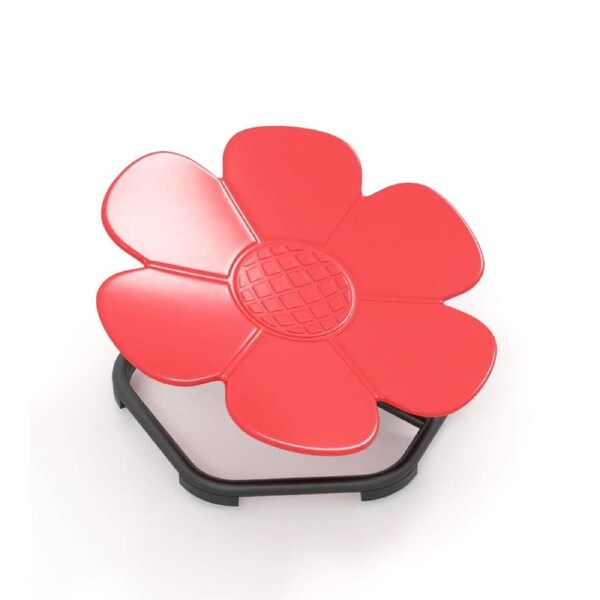 Costway Swivel Chair Petal Shaped 360° Spinning Chair w/Non-Slip Metal Base Indoor Outdoor Sit & Spin Toy Chair Red