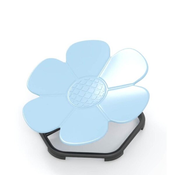 Costway Swivel Chair Petal Shaped 360° Spinning Chair w/Non-Slip Metal Base Indoor Outdoor Sit & Spin Toy Chair Blue