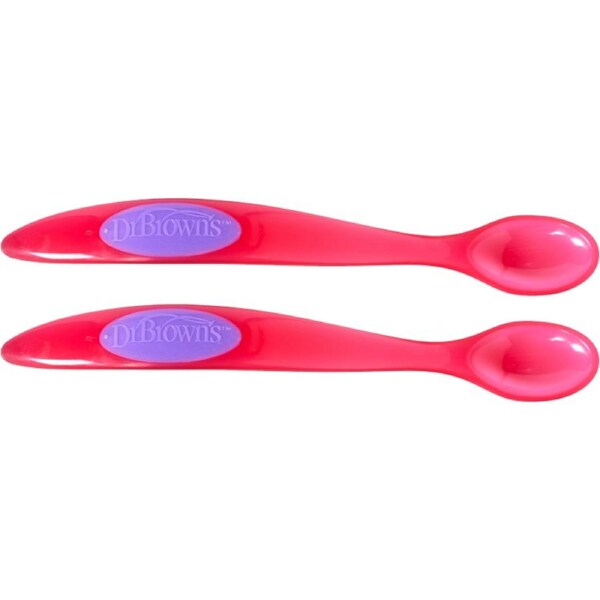 Dr Brown's Infant Feeding Spoon Pink 2 pack