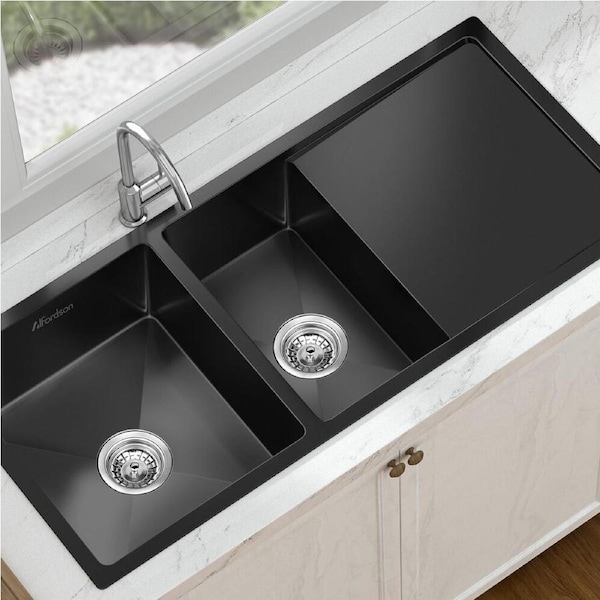 ALFORDSON Kitchen Sink Stainless Steel Basin 100X45CM Black