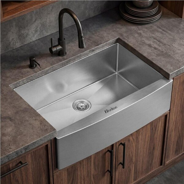 ALFORDSON Farmhouse Kitchen Sink Basin Stainless Steel Under Mount Single Bowl 810X500MM