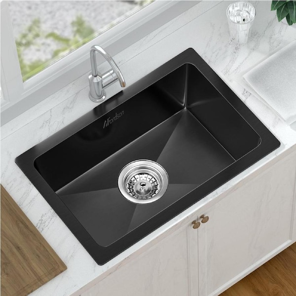 ALFORDSON Kitchen Sink Stainless Steel Drop in Flush Under Mount 450X300MM Black