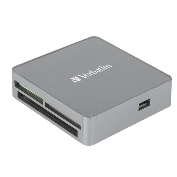 Verbatim USB 2.0 All- in-1 Card Reader / Hub including SD, SDHC, SDXC, microSD, microSDHC, microSDXC, CF-1, Memory Stick, and MS-Pro Duo 65676