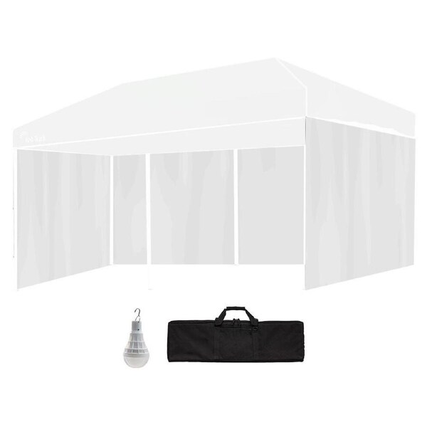 RED TRACK Accessory Pack for 6x3m White Gazebo, includes Walls, Wheeled Carry Bag, Rechargeable USB Lamp