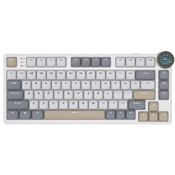 Royal Kludge RK N80 Tri mode RGB Hot Swap Red Switch Keyboard - Pearly Dawn