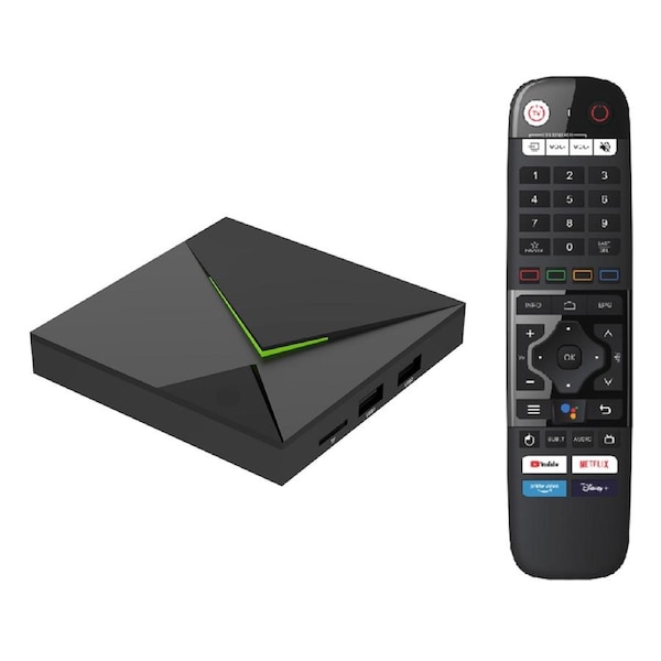 ANDROID 11 Smart Box 4K HDR 4+32GB Quad-Core Media Dual Band Wi-Fi BT Remote