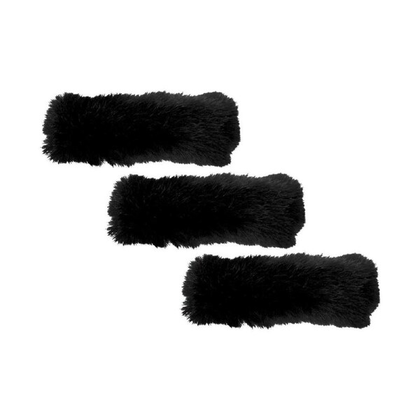 3PK Annabel Trends Women Faux Fur Soft & Fluffy Hair Clip Accessories 13cm Black