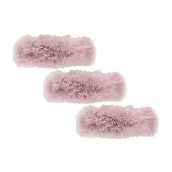 3PK Annabel Trends Women Faux Fur Soft & Fluffy Hair Clip Accessories 13cm Lilac
