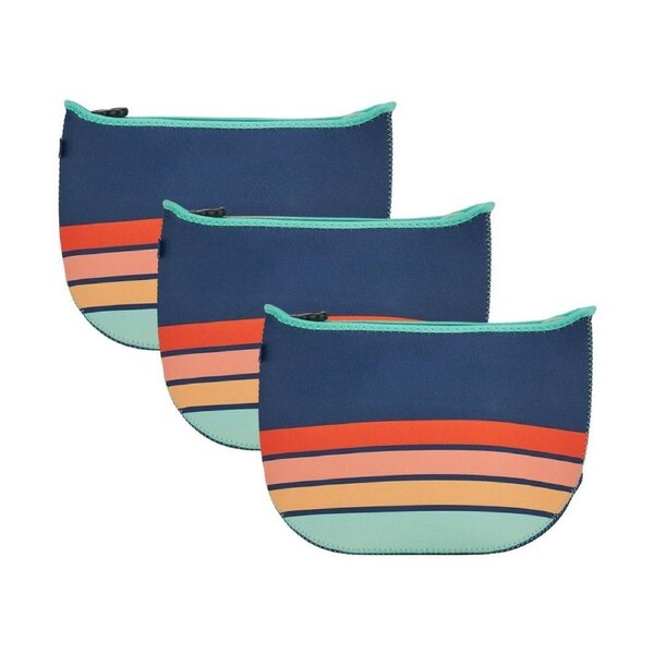 3PK Annabel Trends Wet Pack Organiser Neoprene Men Wet Bags 30x38cm Navy Sunrise