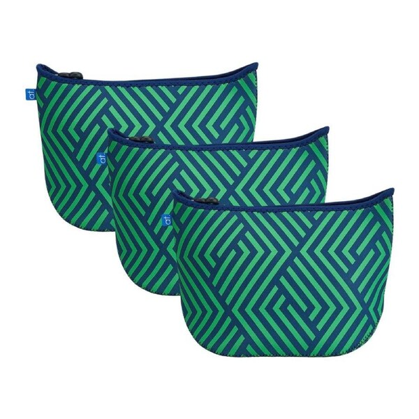 3PK Annabel Trends Wet Pack Organiser Neoprene Mens Wet Bags 30x38cm Zig Zag