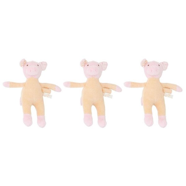 3PK Annabel Trends Cuddly Wuddlies Plush Kids/Toddler Play Toy 17x6cm Small Pig
