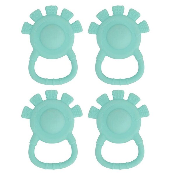 4PK Annabel Trends Silicone Hand Rattle/Teether Baby/Toddler Sensory Toy Aqua