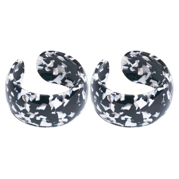 2PK Annabel Trends Tamed Cuff Bracelet Bangle Women's Accessory 7cm Black/White