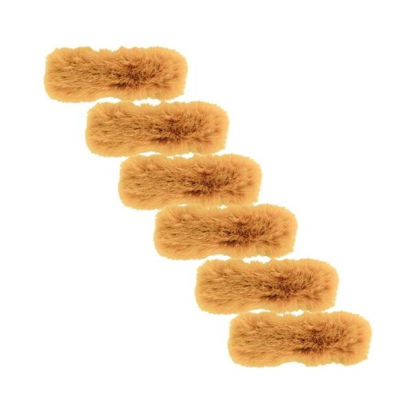6PK Annabel Trends Hair Clip Faux Fur Barette Women's Accessory 13x5cm Mustard