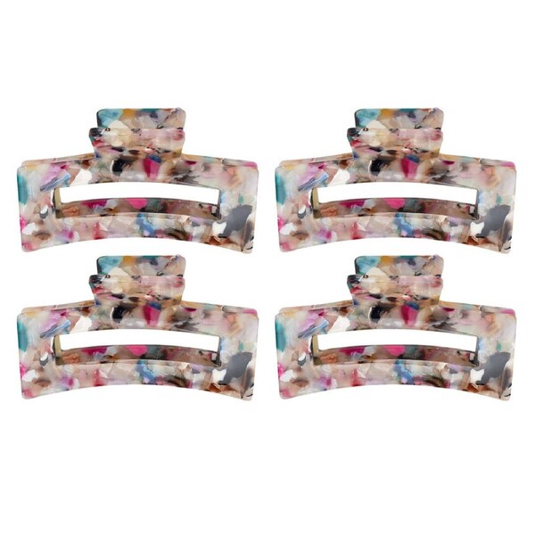 4PK Annabel Trends Tamed Hair Claw Shark Clamp Women's Accessory 8.5cm Gemstone