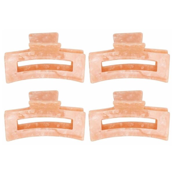 4PK Annabel Trends Tamed Hair Claw Clamp Women's Accessory 8.5cm Pink Pearl
