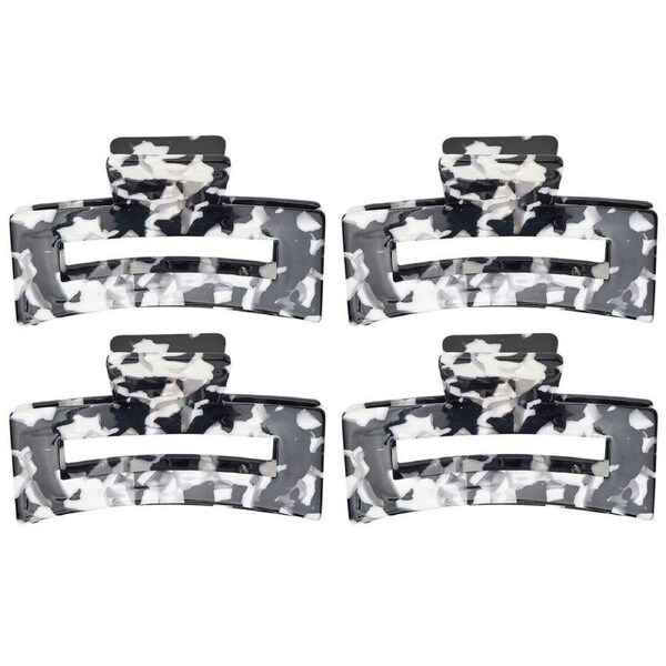 4PK Annabel Trends Tamed Hair Claw Clamp Women's Accessory 8.5cm Black/White