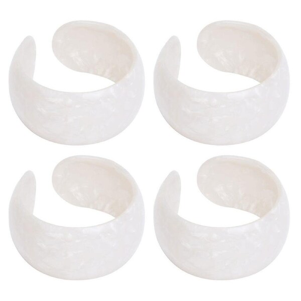 4PK Annabel Trends Tamed Cuff Bracelet Bangle Women's Accessory 7cm Pearl White
