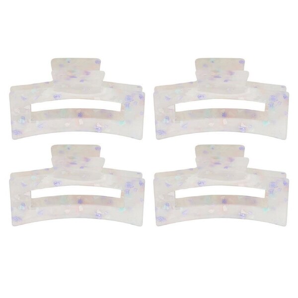 4PK Annabel Trends Tamed Hair Claw Clamp Women's Accessory 8.5cm Pearl Confetti