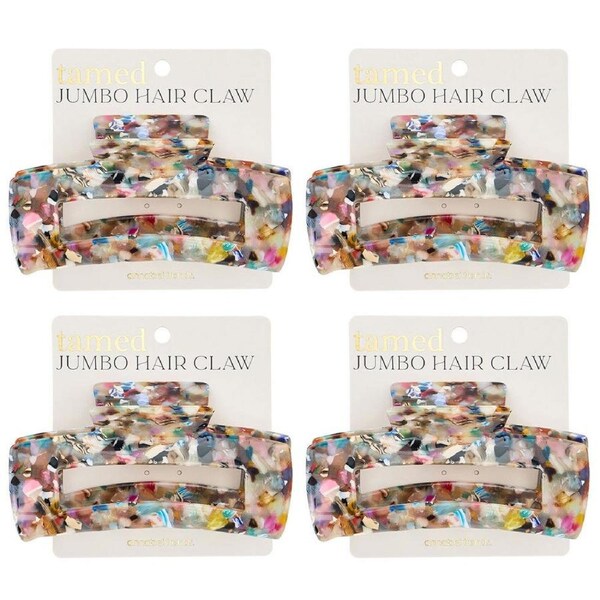 4PK Annabel Trends Tamed Hair Claw Jumbo Clamp Women's Accessory 12cm Gemstone