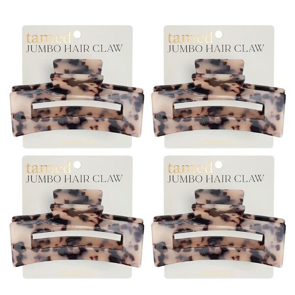 4PK Annabel Trends Tamed Hair Claw Jumbo Women's Accessory 12cm Tortoiseshell