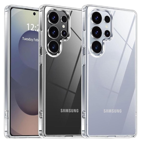 Samsung Galaxy S25 Ultra (6.9") Premium Slim Crystal Clear TPU Gel Back Case by MEZON – Shock Absorption, Wireless Charging Compatible (Galaxy S25 Ultra, Gel)