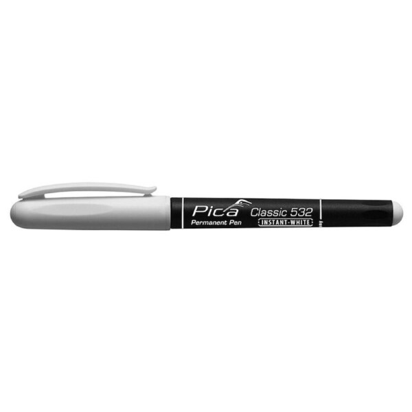 Pica Classic 532 Fine Tip Instant White Permanent Marker Pen