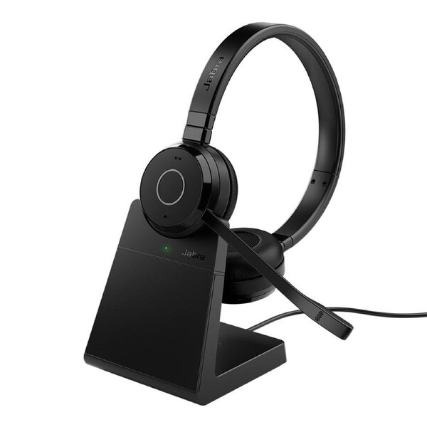 Jabra Evolve 65 TE Link390a UC Stereo Stand Bluetooth Headset, 16-hour battery life, 30-metre wireless range, Passive Noise Cancellation, Busy Light 6699-833-499