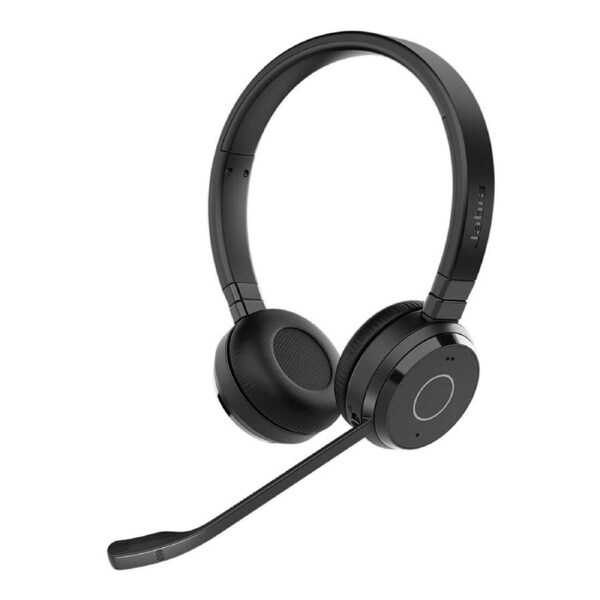 Jabra Evolve 65 TE Link390a Teams Stereo Bluetooth Headset, 16-hour battery life, 30-metre wireless range, Passive Noise Cancellation, Busy Light 6699-833-309