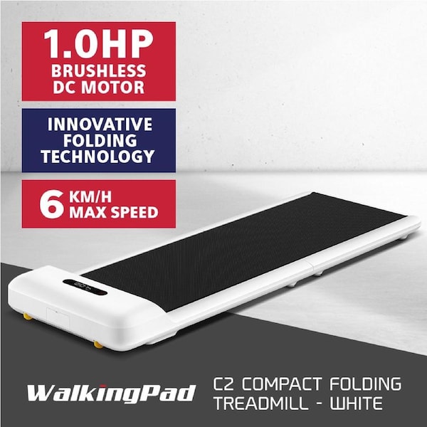 WalkingPad C2 Compact Foldable Treadmill – White Under Desk Treadmill 180° Fully Foldable for Convenient Storage 6km/h