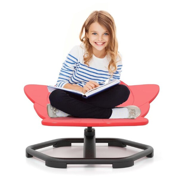 Babyjoy Kids Sensory Swivel Chair Elephant 360° Spinning Chair w/Metal Base Autistic Training Toy Red